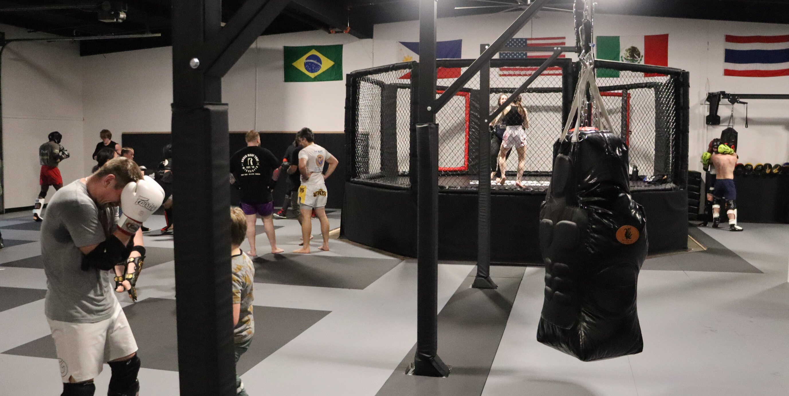 Training floor at Wolf Pack Combat Academy in Madison