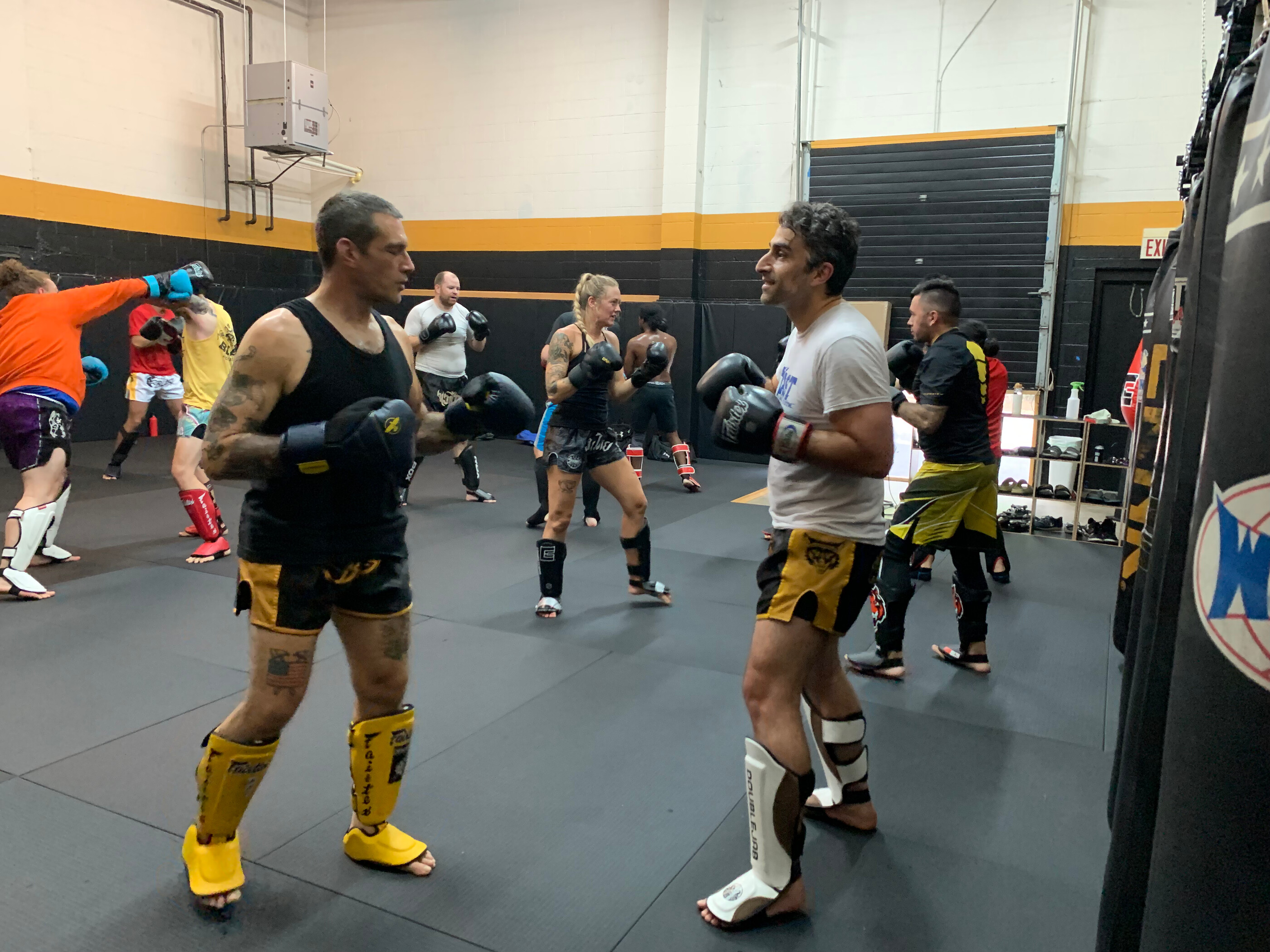 Advanced Muay Thai partner work at The Blast